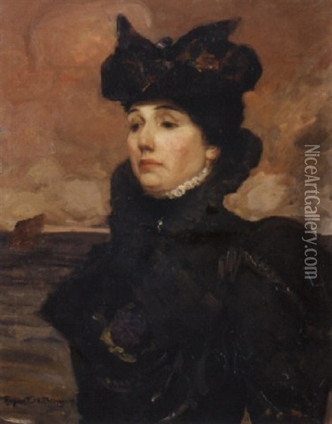 Portrait Of A Woman Oil Painting - Rupert Bunny