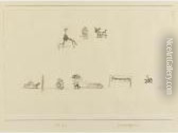 Bilderbogen (printed Sheet With Pictures) Oil Painting - Paul Klee