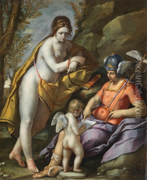 The Education Of Cupid Oil Painting - Giovanni Battista Paggi