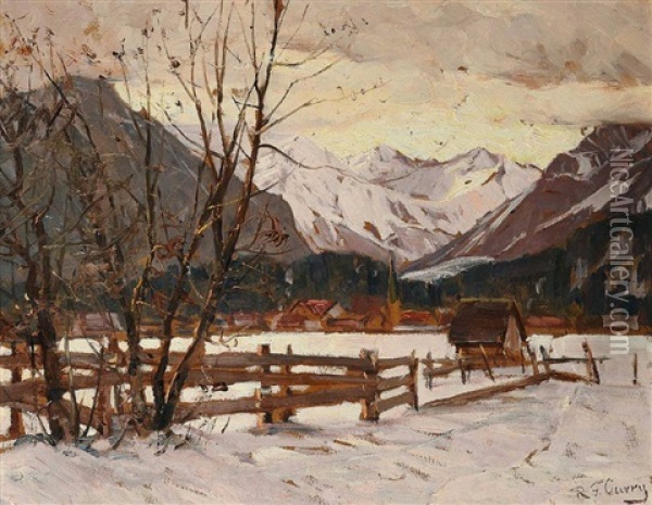 Winterlandschaft Im Abendlicht Oil Painting - Robert Franz Curry