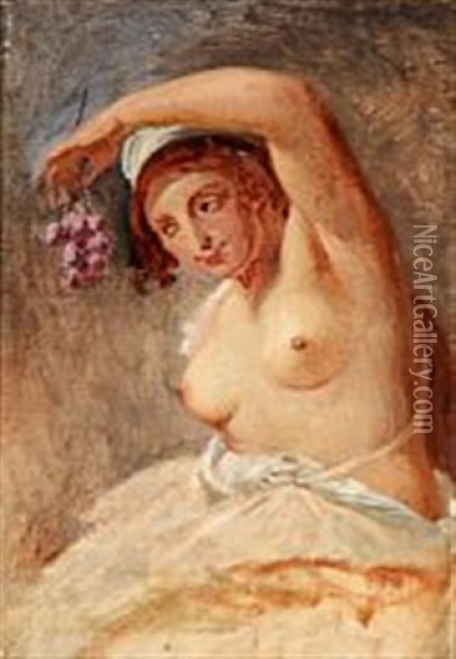 Baccatinde Med Vindruer Oil Painting - Wilhelm Nicolai Marstrand