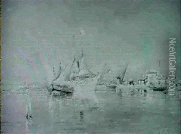 Port Mediterraneen Oil Painting - Henri Malfroy-Savigny