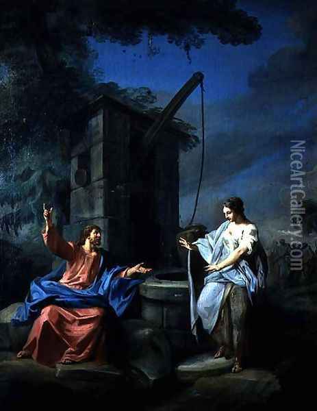 Christ and the Woman of Samaria at the Well, 1752 Oil Painting - Gabriel De Saint Aubin