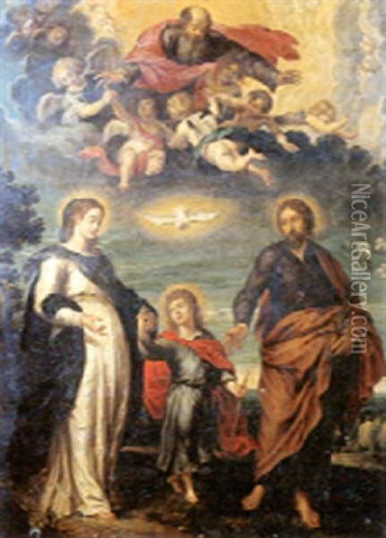Le Retour De La Sainte Famille D'egypte Oil Painting - Hendrick De Clerck