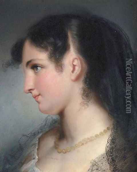 A young Beauty Oil Painting - Italian School