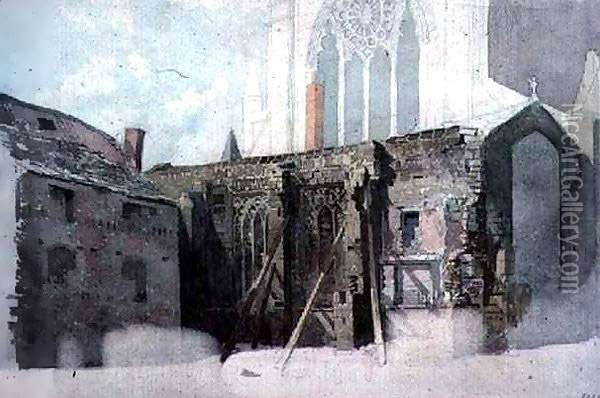 An Architectural Sketch Oil Painting - John Wykeham Archer