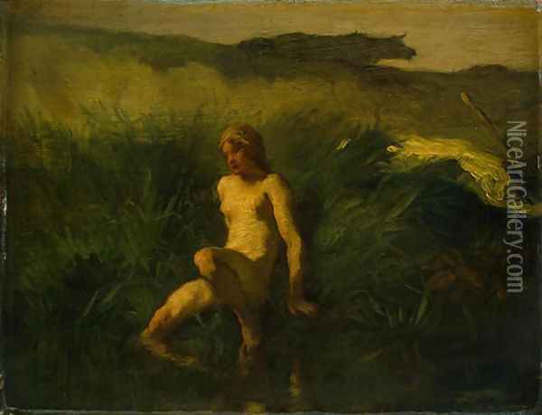 The Bather Oil Painting - Jean-Francois Millet