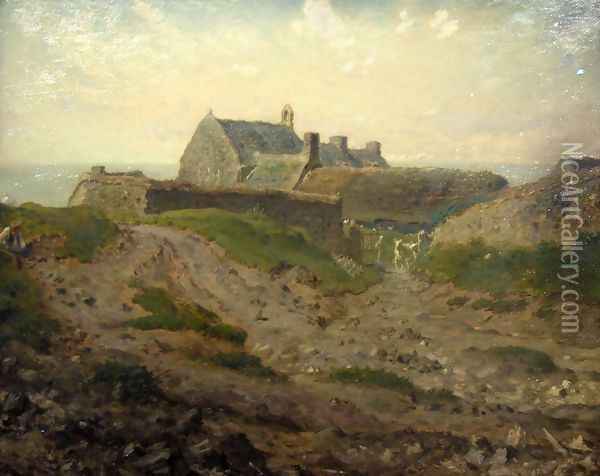Priory at Vauville, Normandy Oil Painting - Jean-Francois Millet