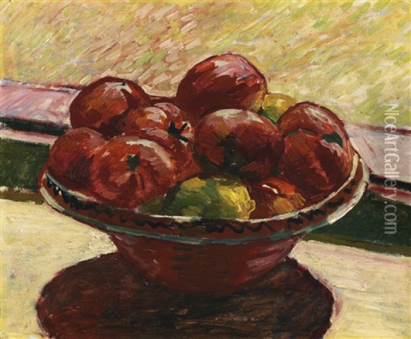 Schale Mit Obst Oil Painting - Giovanni Giacometti