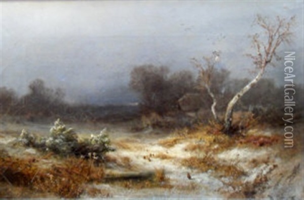 Der Erfte Schnee Oil Painting - Bernhard Girscher