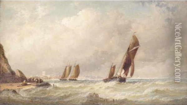 Shipping In Stormy Seas Oil Painting - Arthur Joseph Meadows