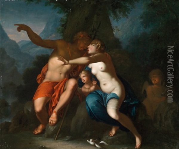 Venus Und Adonis Oil Painting - Augustus (Snip) Terwesten