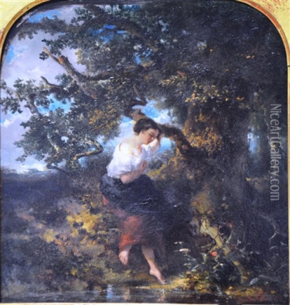 Femme Dans Un Sous Bois Oil Painting - Mari ten Kate