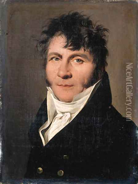 Portrait of a gentleman, small bust-length, in a black jacket 3 Oil Painting - Louis Leopold Boilly