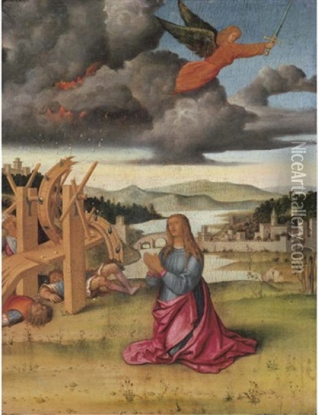 The Martyrdom Of Saint Catherine Of Alexandria Oil Painting - Domenico Panetti