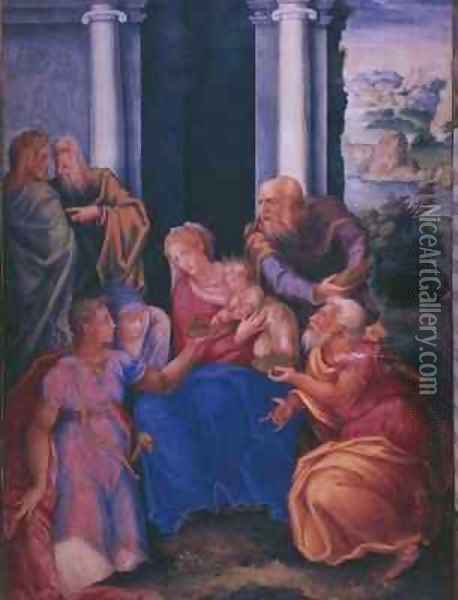 Adoration of the Magi from a facsimile of the Breviary of King Philip II of Spain Oil Painting - Julian Fuente del Saz