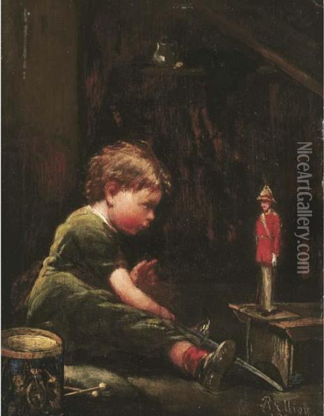The Soldier's Child Oil Painting - Robinson Elliot