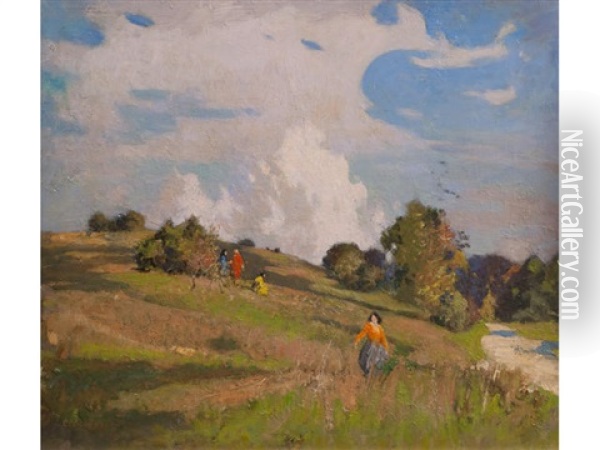 Summer On The South Downs Oil Painting - George Henry