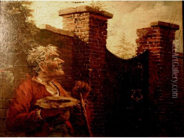 Beggar By A Gate Oil Painting - John Cranch