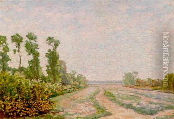 A Country Road Oil Painting - Ferdinand Hart Nibbrig