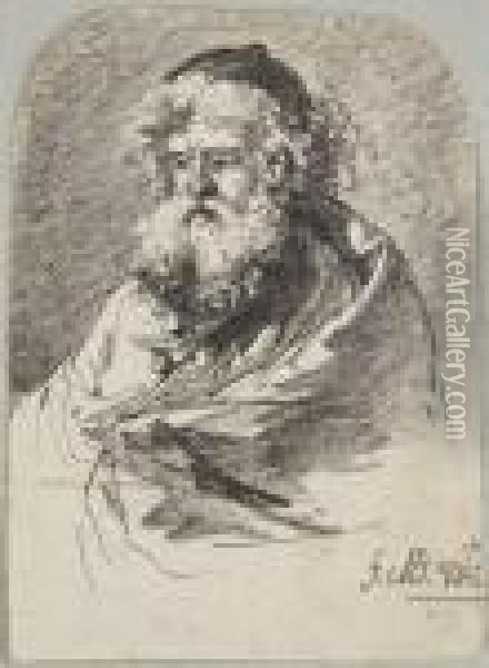 Portrait D'homme Barbu Oil Painting - Michel-Honore Bounieu