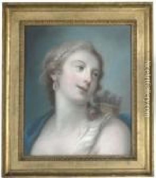 Diana, Bust-length, Turning To The Right Oil Painting - Rosalba Carriera