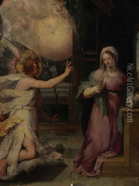 The Annunciation Oil Painting - Peter de Witte the Elder
