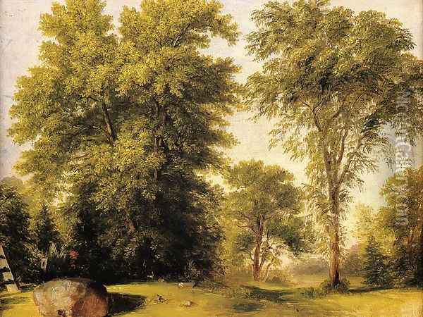 Study from Nature, Hoboken, N.J. Oil Painting - Asher Brown Durand