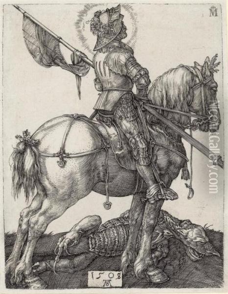 Saint George On Horseback Oil Painting - Albrecht Durer