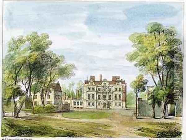 South Front, Old Palace, Kew Gardens, plate 2 from Kew Gardens A Series of Twenty-Four Drawings on Stone, engraved by Charles Hullmandel 1789-1850 published 1820 Oil Painting - Papendiek, George Ernest