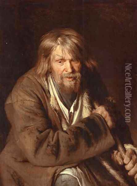 Portrait Of An Old Peasant (study) Oil Painting - Ivan Nikolaevich Kramskoy