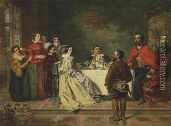 Sancho Tells A Tale To The Duke And Duchess Oil Painting - William Powell Frith