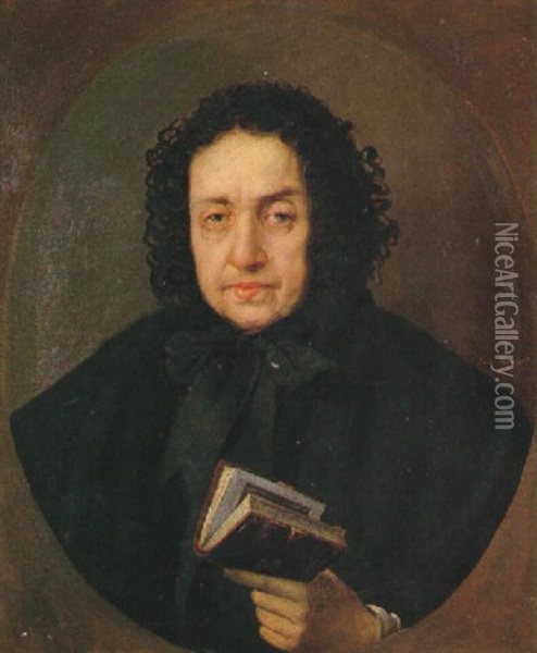 Retrato De La Marquesa Vda. De Santiago Oil Painting - Luis Ferrant Y Llausas
