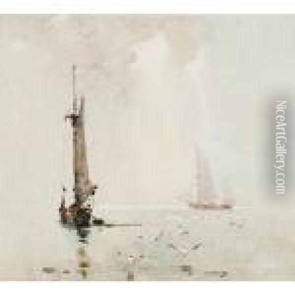 Boats Oil Painting - Reginald Ward Sturgess