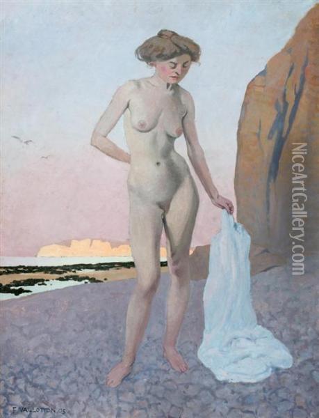 Le Bain. Oil Painting - Felix Edouard Vallotton