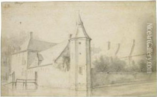 View Of Castle Blootinge, Near The Hague Oil Painting - Roelandt Roghmann