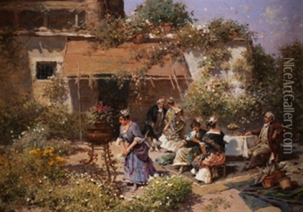 La Merienda Oil Painting - Francisco Domingo Marques