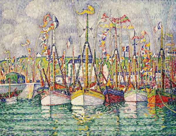 Blessing of the Tuna Fleet at Groix 1923 Oil Painting - Paul Signac