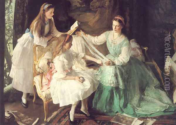 A Tangled Skein Oil Painting - George Harcourt Sephton