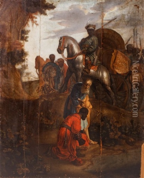 Sw. Filip Chrzci Sluge Krolowej Kandaki, Ok. 1626 Oil Painting -  Rembrandt van Rijn