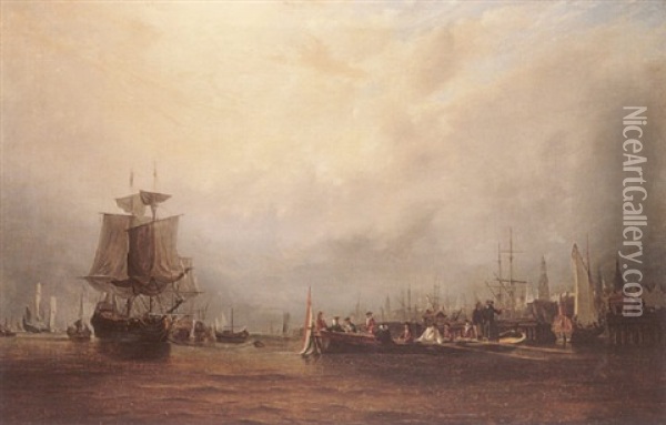 The Landing Of William Iii At Liverpool After The Battle Of The Boyne Oil Painting - John Wilson Ewbank