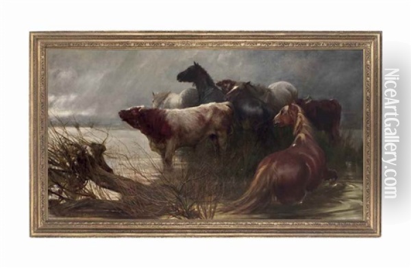Flood Oil Painting - William Frank Calderon