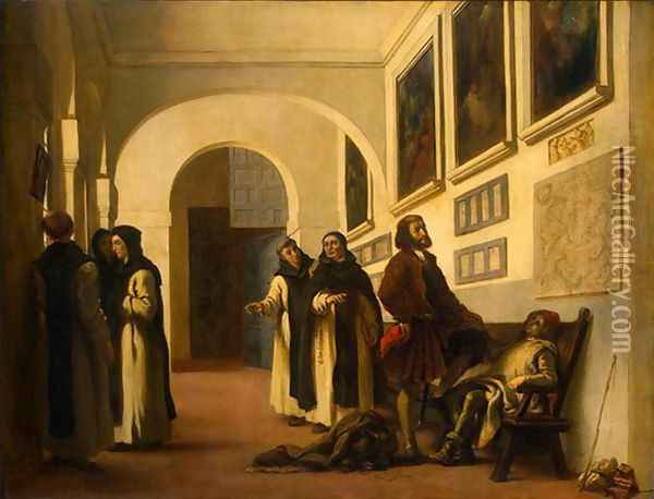 Columbus and His Son at La Rábida Oil Painting - Eugene Delacroix