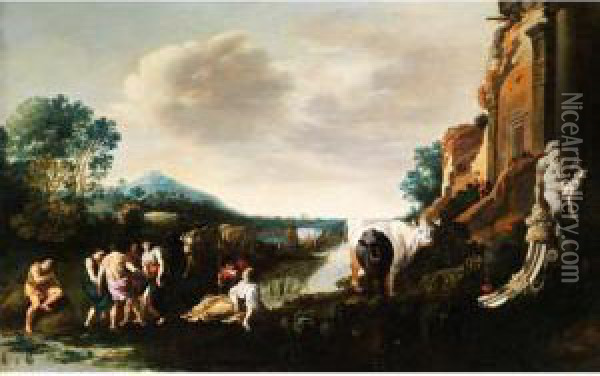 Landschaftsmaler Und Kupferstecher Oil Painting - Bartholomeus Breenbergh