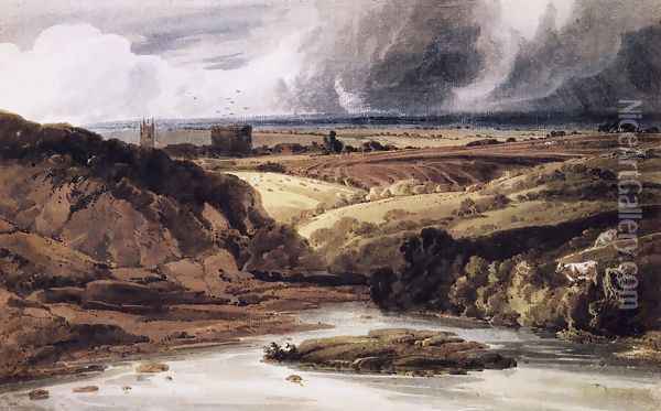 Lydford Castle, Devon Oil Painting - Thomas Girtin