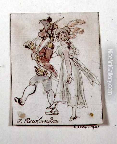 Caricature, hand coloured etching Oil Painting - Thomas Rowlandson