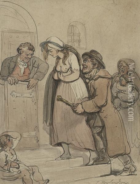 They Took Her Away Oil Painting - Thomas Rowlandson