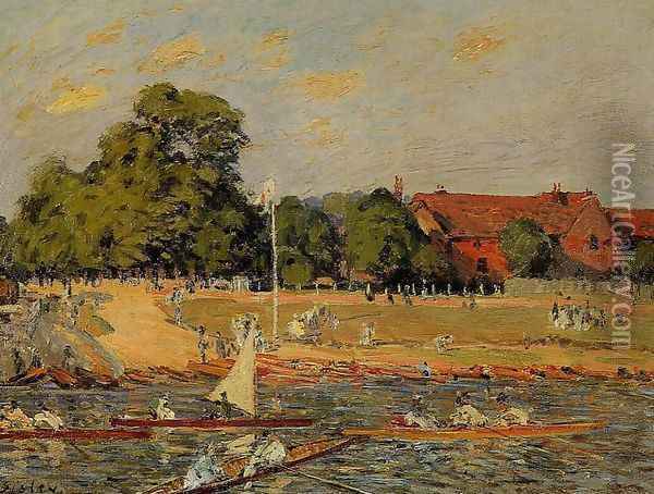 Regatta at Hampton Court Oil Painting - Alfred Sisley