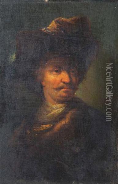 Portrait Of A Wealthy Merchant Oil Painting - Rembrandt Van Rijn