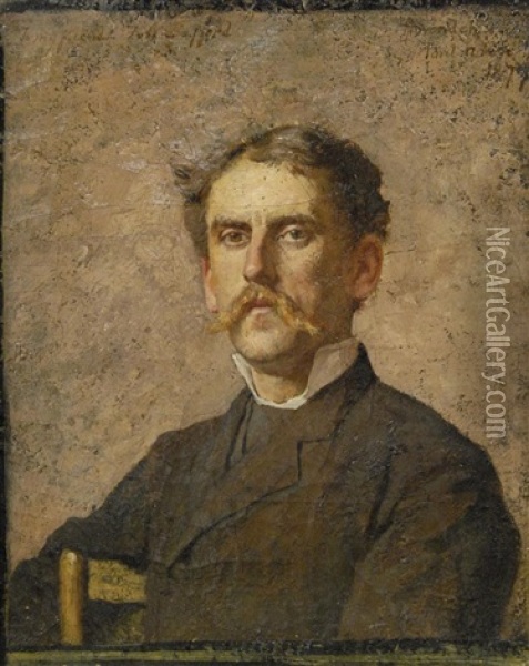 Portrait Of A Gentleman (thomas Eakins?) Oil Painting - Thomas Hovenden